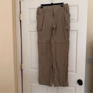 The North Face Womens Convertible Hiking Pants Shorts Cargo Khaki 12 Long Tall